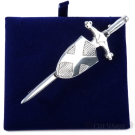 Saltire Shield on Claymore Kilt Pin Saltire Shield on Claymore Kilt Pin