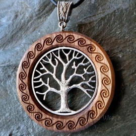 Tree of Life Pendant in Hardwood Trim