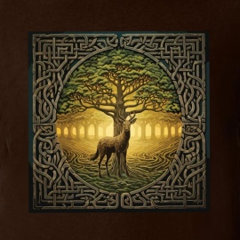Celtic Stag - Brown T-Shirt
