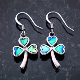 Abalone Shamrock Earrings