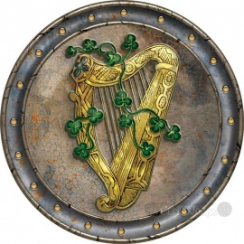 Celtic Coasters 4pk - Gold Harp