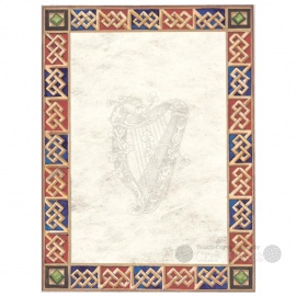 Celtic Notepaper, Bordered with Harp