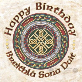 Celtic Shield - Happy Birthday Card