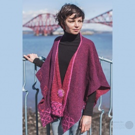 Celtic Stole - Raspberry (Wool & Irish Linen)