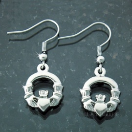 Claddagh Drop Earrings (Double Sided)