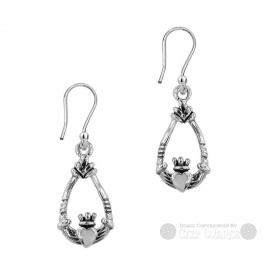 Claddagh Teardrop Silver Earrings