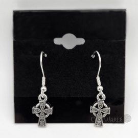 CW Silver Tone Celtic Cross Earrings