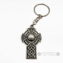 Intricate Celtic Cross Keyring