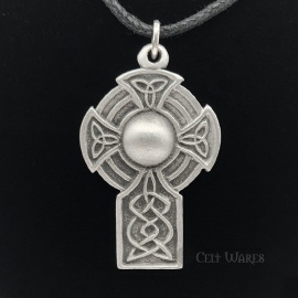 Wide Celtic Cross Pewter Pendant