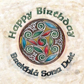 Happy Birthday - Celtic Card - Candy Glass