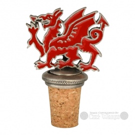Red Enamel Welsh Dragon Bottle Stopper