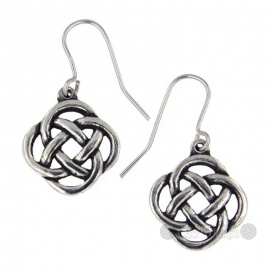 Square Knot Pewter Earrings