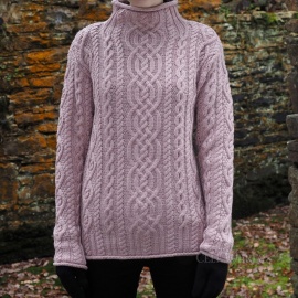 Super Soft Funnel Neck Sweater - Dusty Pink