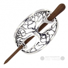 Tree of Life Hair Slide with Rosewood Pin