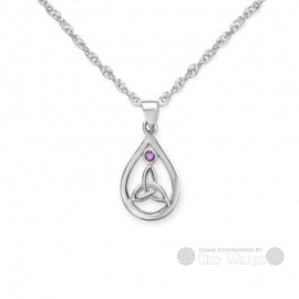 Trinity Teardrop, Purple Stone Apex Pendant
