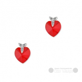 Trinity with Red Swarovski Heart Earrings