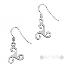 Triskele Drop Silver Earrings