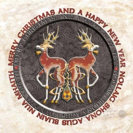 Two Deer Christmas Greeting Card