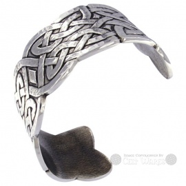 Wide Pewter Celtic Knot Cuff