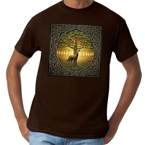 Celtic Stag - Brown T-Shirt