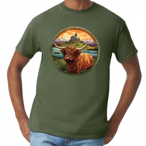 Highland Cow - Sage Green T-Shirt