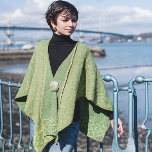 Celtic Stole - Moss Green (Wool & Irish Linen)