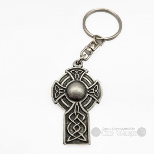 Intricate Celtic Cross Keyring