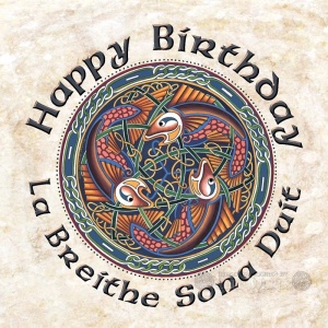 Happy Birthday - Celtic Card - Salmon of Knowledge