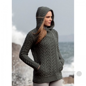 Ladies Side Zipped Cardigan with Hood - Tundra