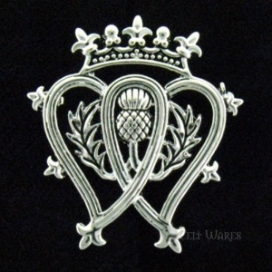 Luckenbooth Brooch with Thistle (Brushed Pewter)