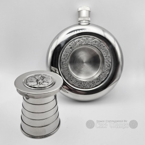 6oz Celtic Flask & Cup - Piper