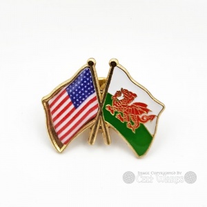 Wales / USA Flag Pin (Front)