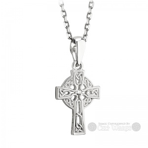 Small Celtic Cross Silver Pendant
