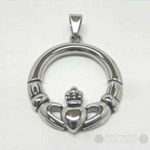 Steel Round Claddagh Pendant