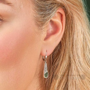 Trinity Drop Earrings with Connemara Marble