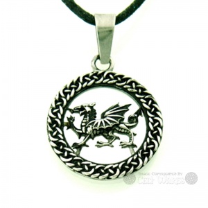 Welsh Dragon Steel Pendant