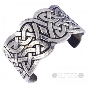Wide Pewter Celtic Knot Cuff